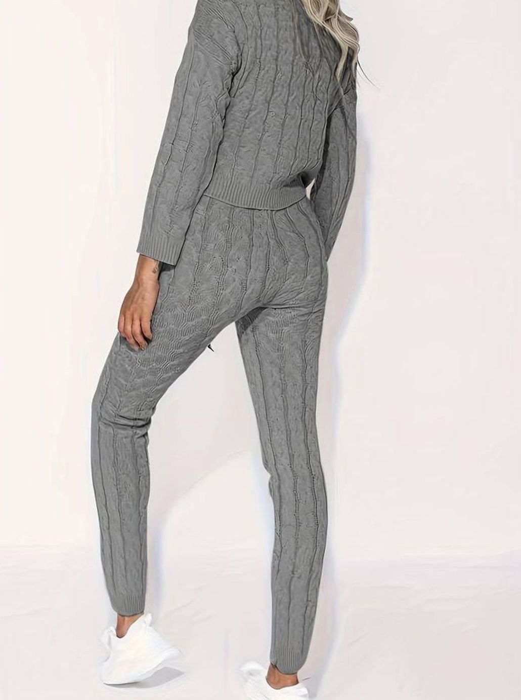 Women's Cable-Knit Loungewear Jumper Trouser Co-ord Set