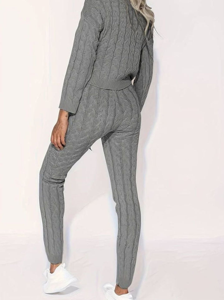 Women's Cable-Knit Loungewear Jumper Trouser Co-ord Set