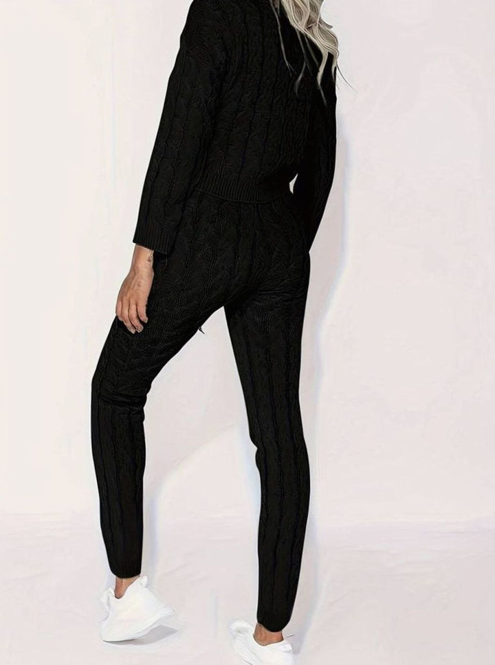Women's Cable-Knit Loungewear Jumper Trouser Co-ord Set
