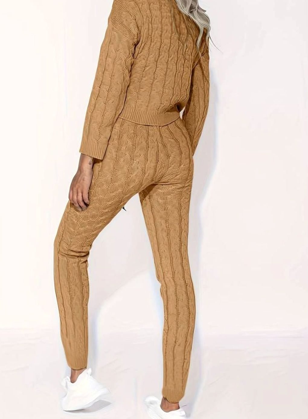 Women's Cable-Knit Loungewear Jumper Trouser Co-ord Set