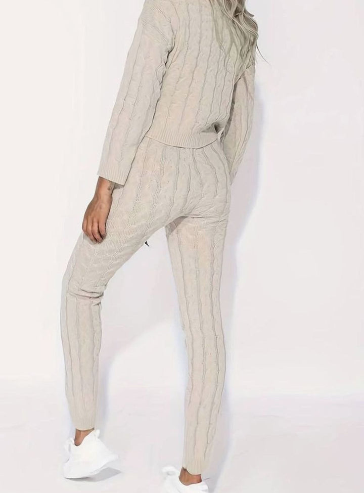 Women's Cable-Knit Loungewear Jumper Trouser Co-ord Set