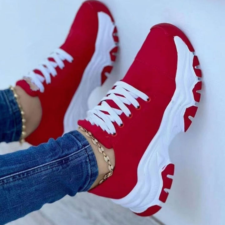 Women's Chunky Lace-Up Casual Walking Trainers