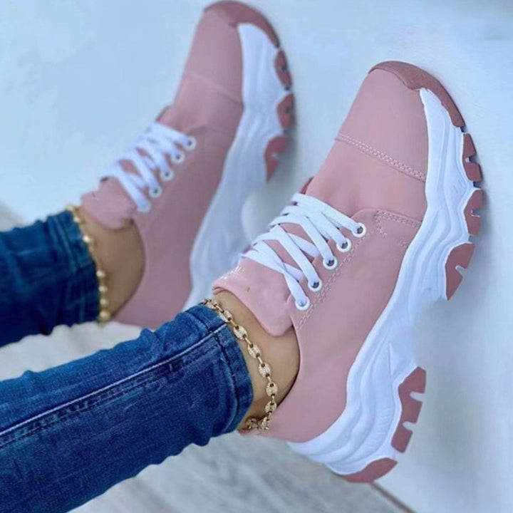 Women's Chunky Lace-Up Casual Walking Trainers