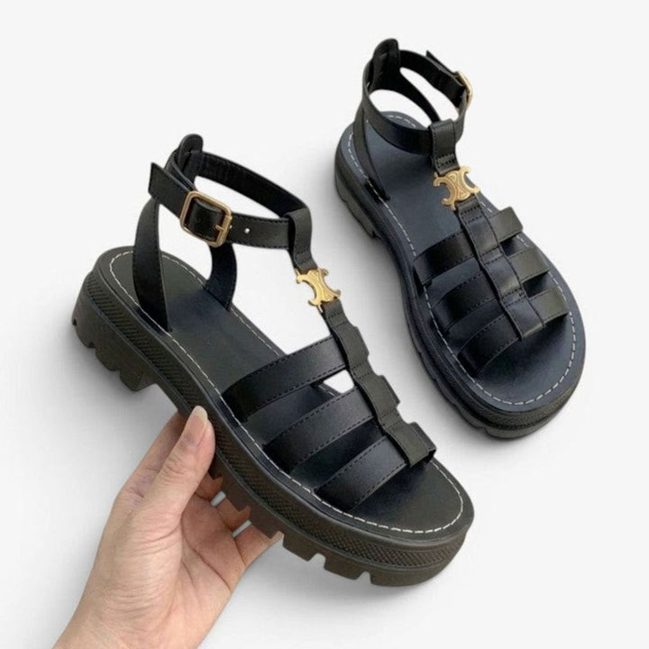 Women's Chunky-Sole Gladiator Ankle-Buckle Flat Sandals