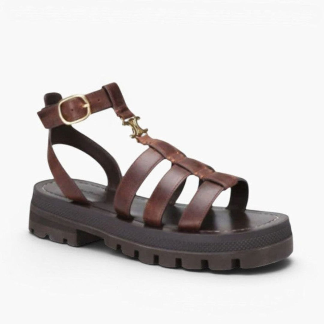 Women's Chunky-Sole Gladiator Ankle-Buckle Flat Sandals