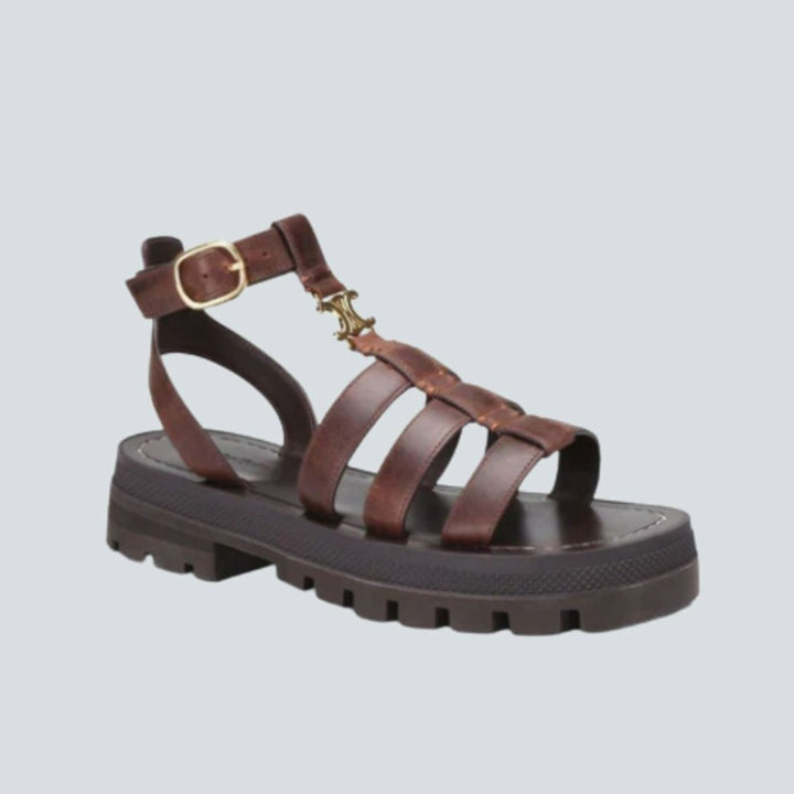 Women's Chunky-Sole Gladiator Ankle-Buckle Flat Sandals