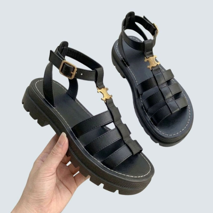 Women's Chunky-Sole Gladiator Ankle-Buckle Flat Sandals