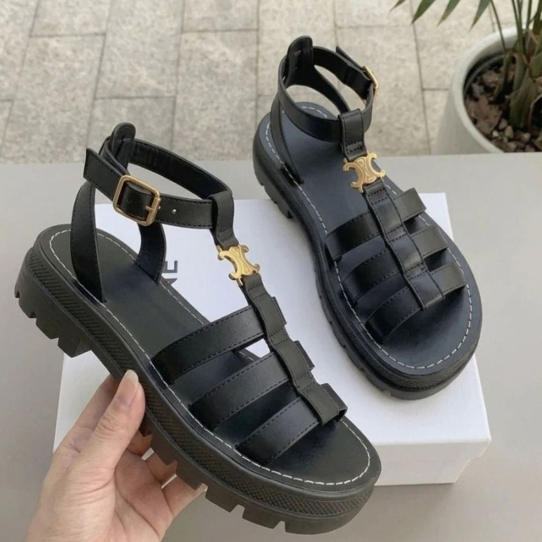 Women's Chunky-Sole Gladiator Ankle-Buckle Flat Sandals