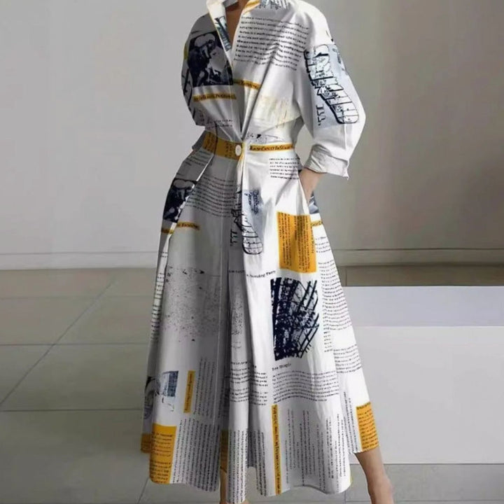 Women's Collared Maxi Shirt Dress Long Sleeve Wrap