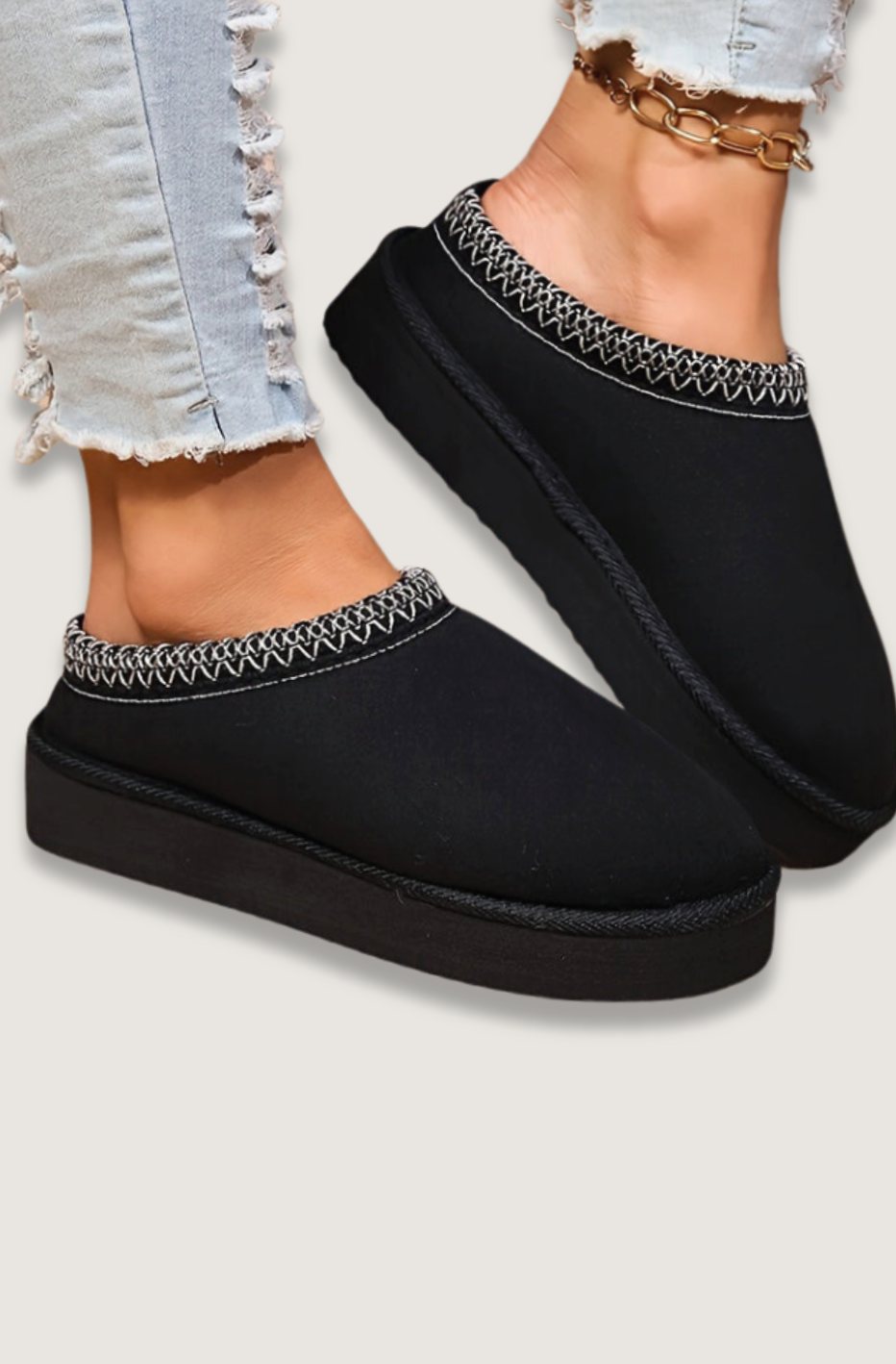 Women's Comfy Closed-Toe Plush Slip-On Slippers
