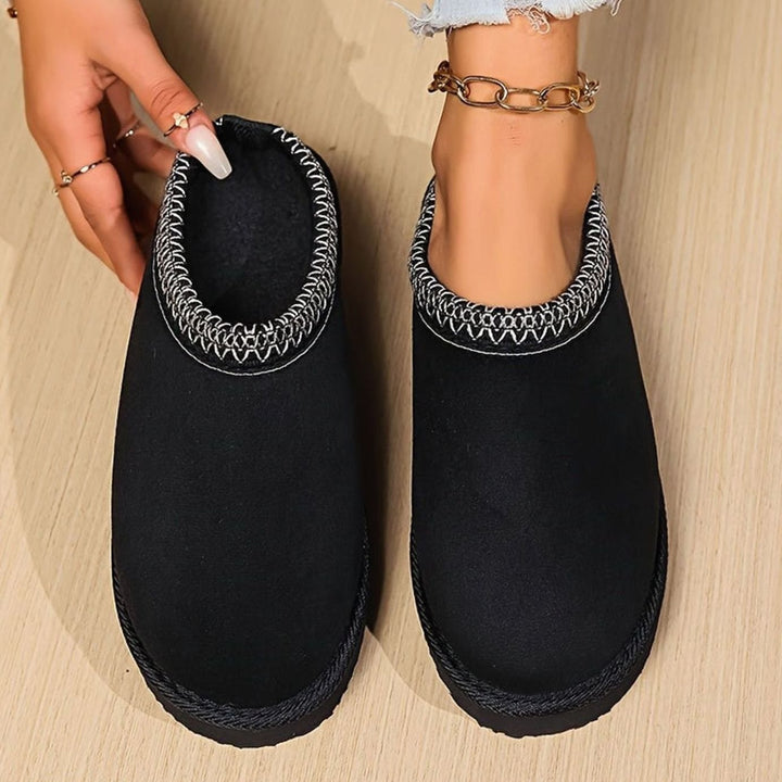 Women's Comfy Closed-Toe Plush Slip-On Slippers