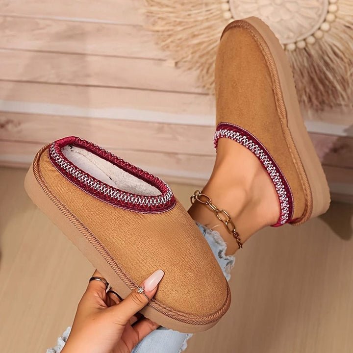 Women's Comfy Closed-Toe Plush Slip-On Slippers