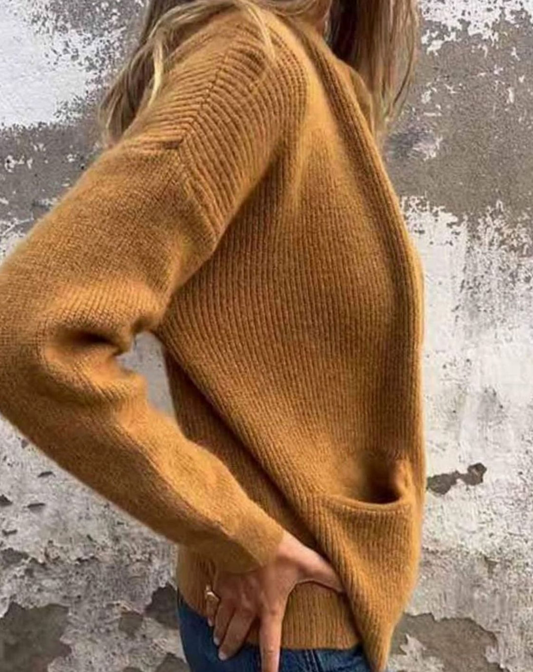 Women's Cotton Knitted Zip-Up Cardigan Jumper Front Pockets