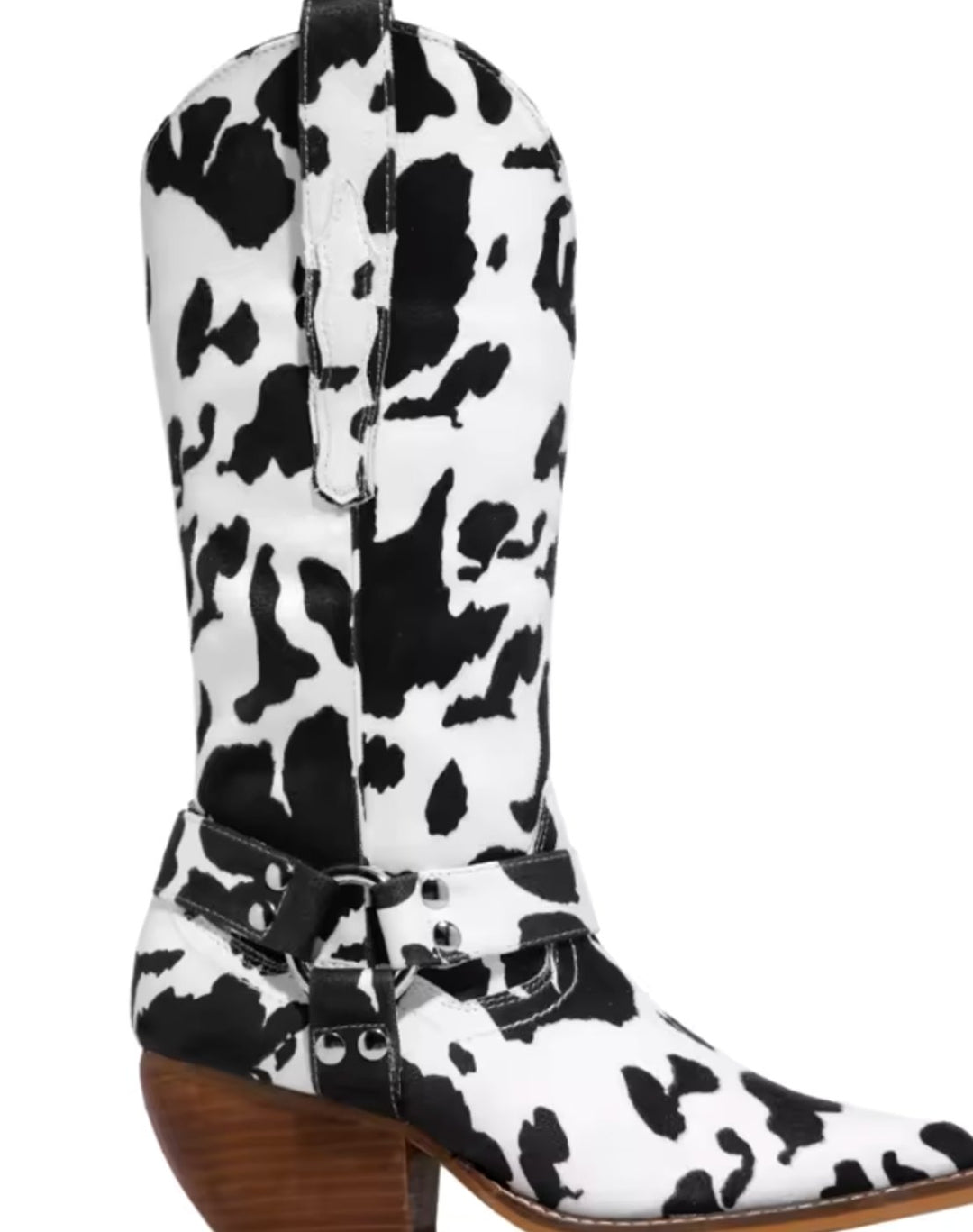 Women's Cow-Print Block-Heel Western Cowboy Boots