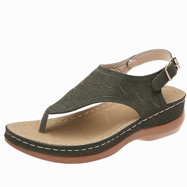 Women's Cushioned Toe-Post Platform Summer Sandals - Green