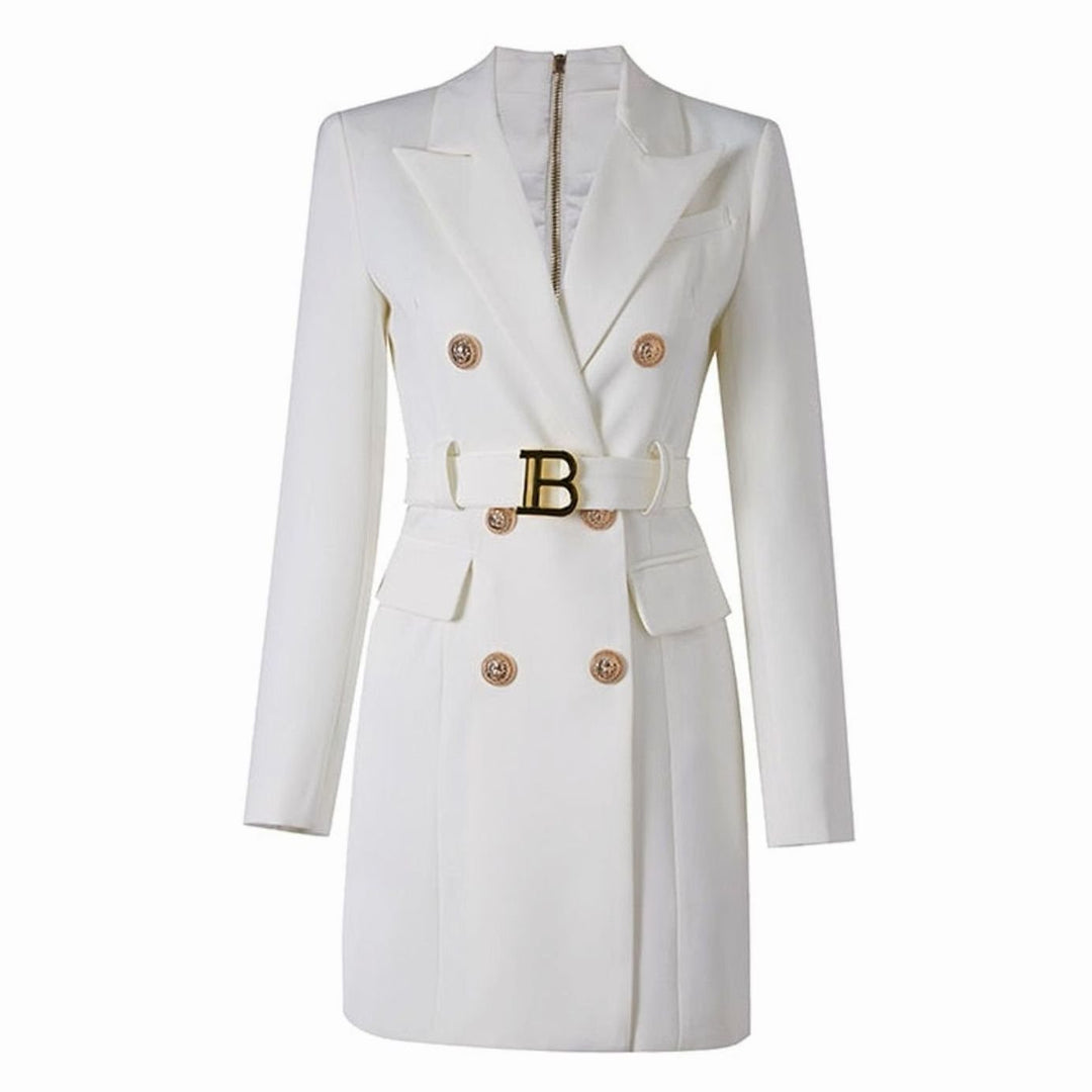 Women's Double-Breasted Belted Blazer Mini Dress