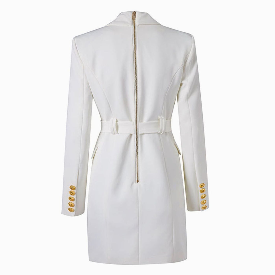 Women's Double-Breasted Belted Blazer Mini Dress