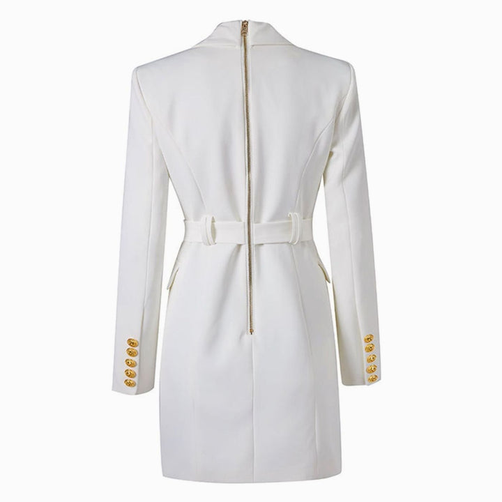 Women's Double-Breasted Belted Blazer Mini Dress