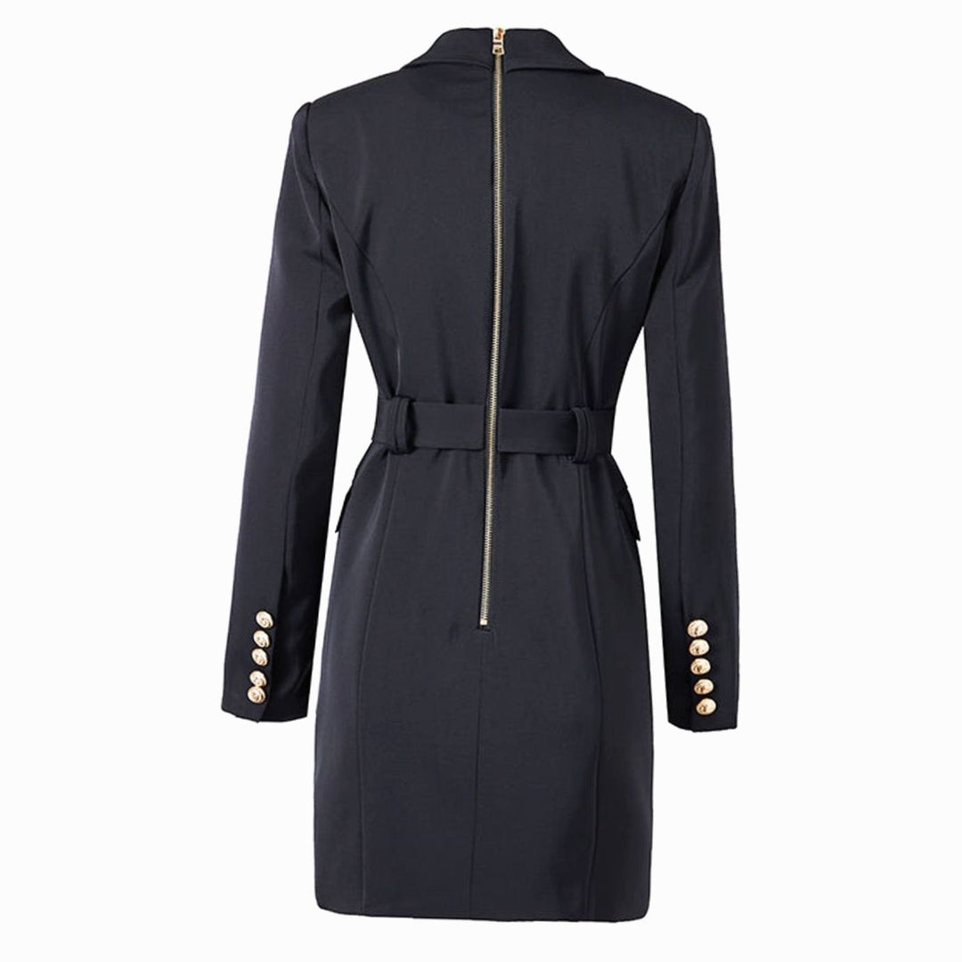 Women's Double-Breasted Belted Blazer Mini Dress