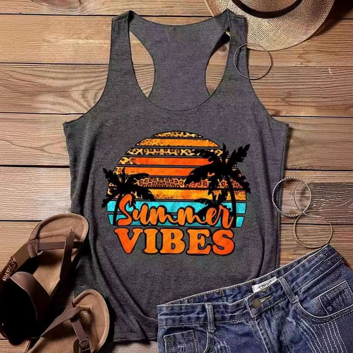 Women's Dragonfly Sunset Graphic Sleeveless Vest Top