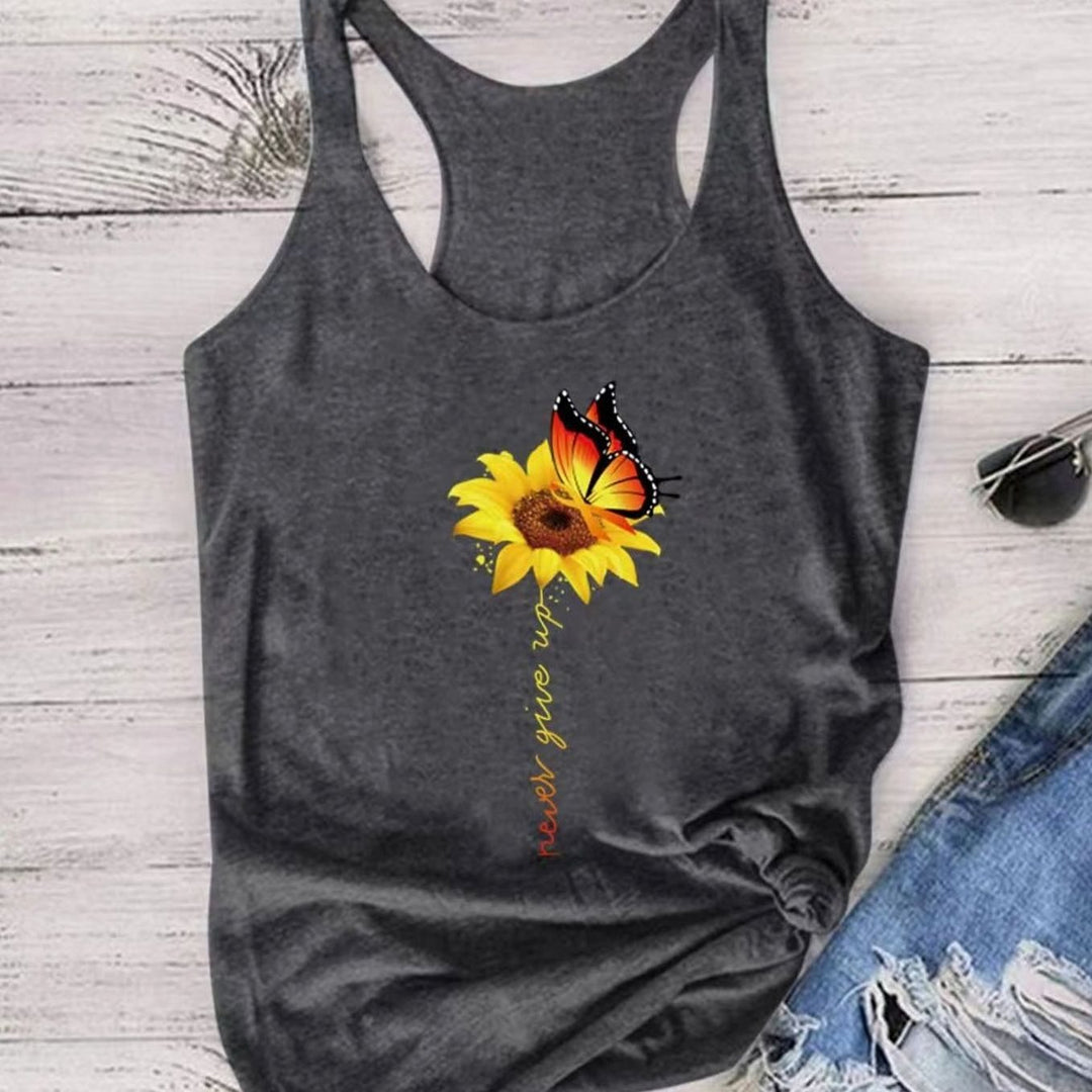 Women's Dragonfly Sunset Graphic Sleeveless Vest Top
