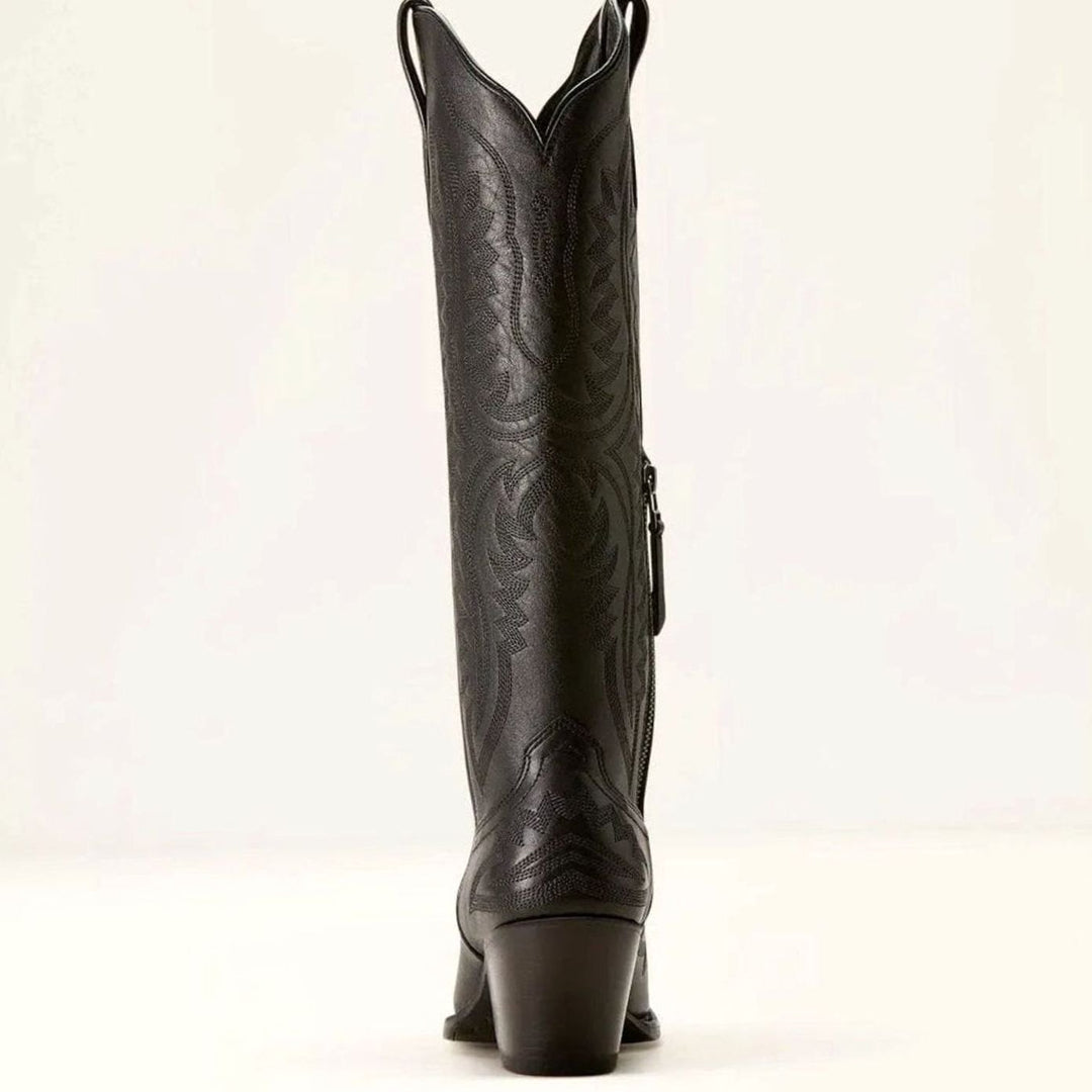 Women's Embroidered Knee-High Heeled Cowboy Boots Pointed Toe