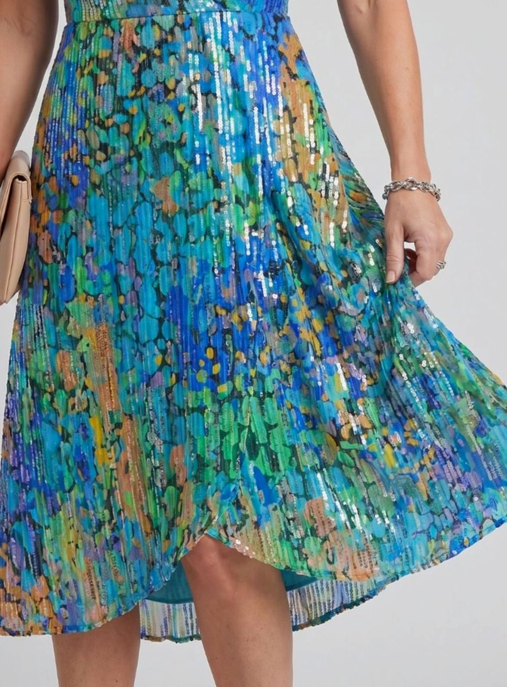 Women's Everyday Floral Flutter Sleeve V-Neck Chiffon Midi Dress