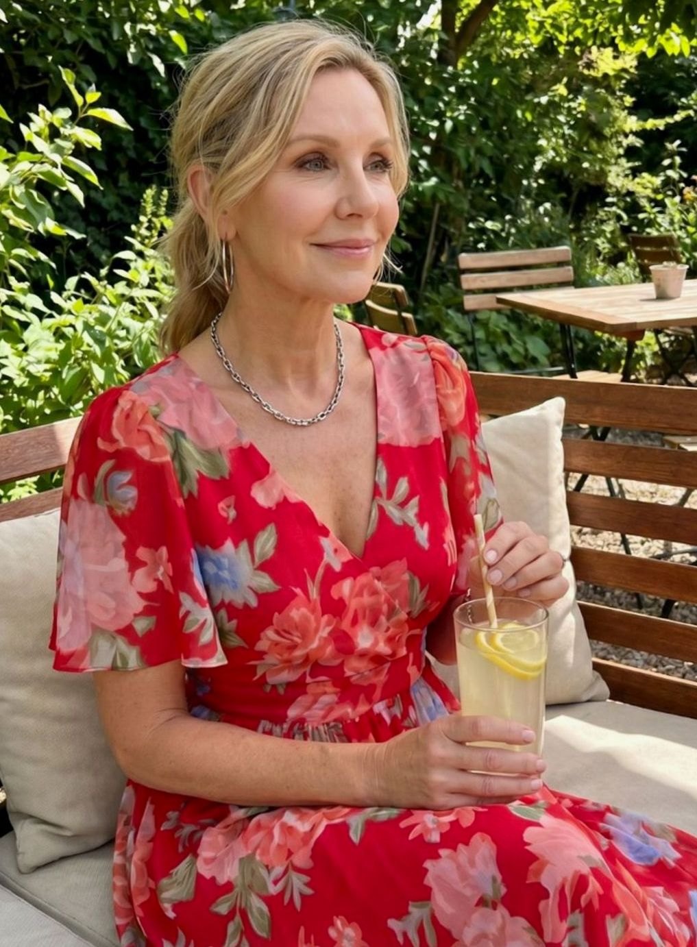 Women's Everyday Floral Flutter Sleeve V-Neck Chiffon Midi Dress