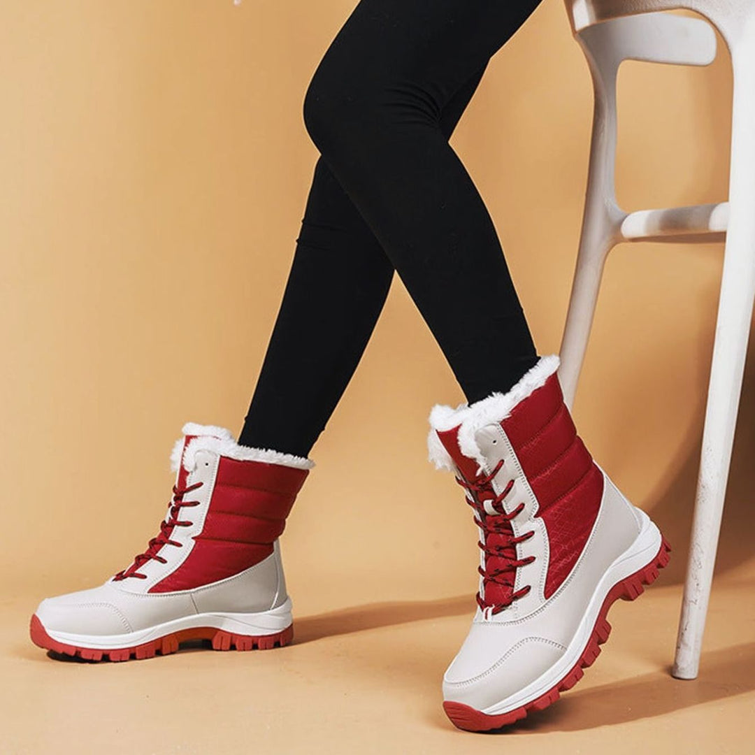 Women's Faux-Fur Lined Waterproof Lace-Up Winter Snow Boots