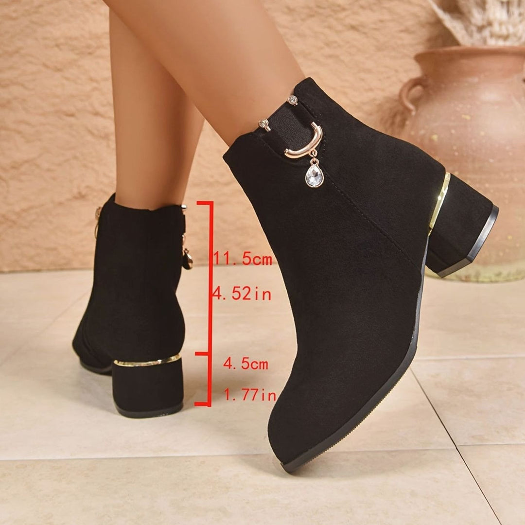 Women's Faux-Suede Block-Heel Side-Zip Ankle Boots
