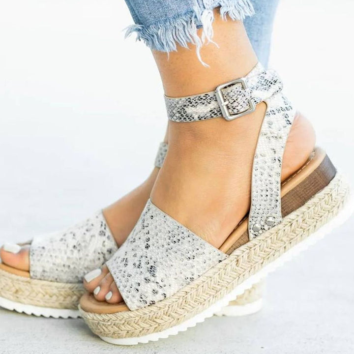 Women's Faux Suede Espadrille Platform Ankle Strap Sandals - Silver