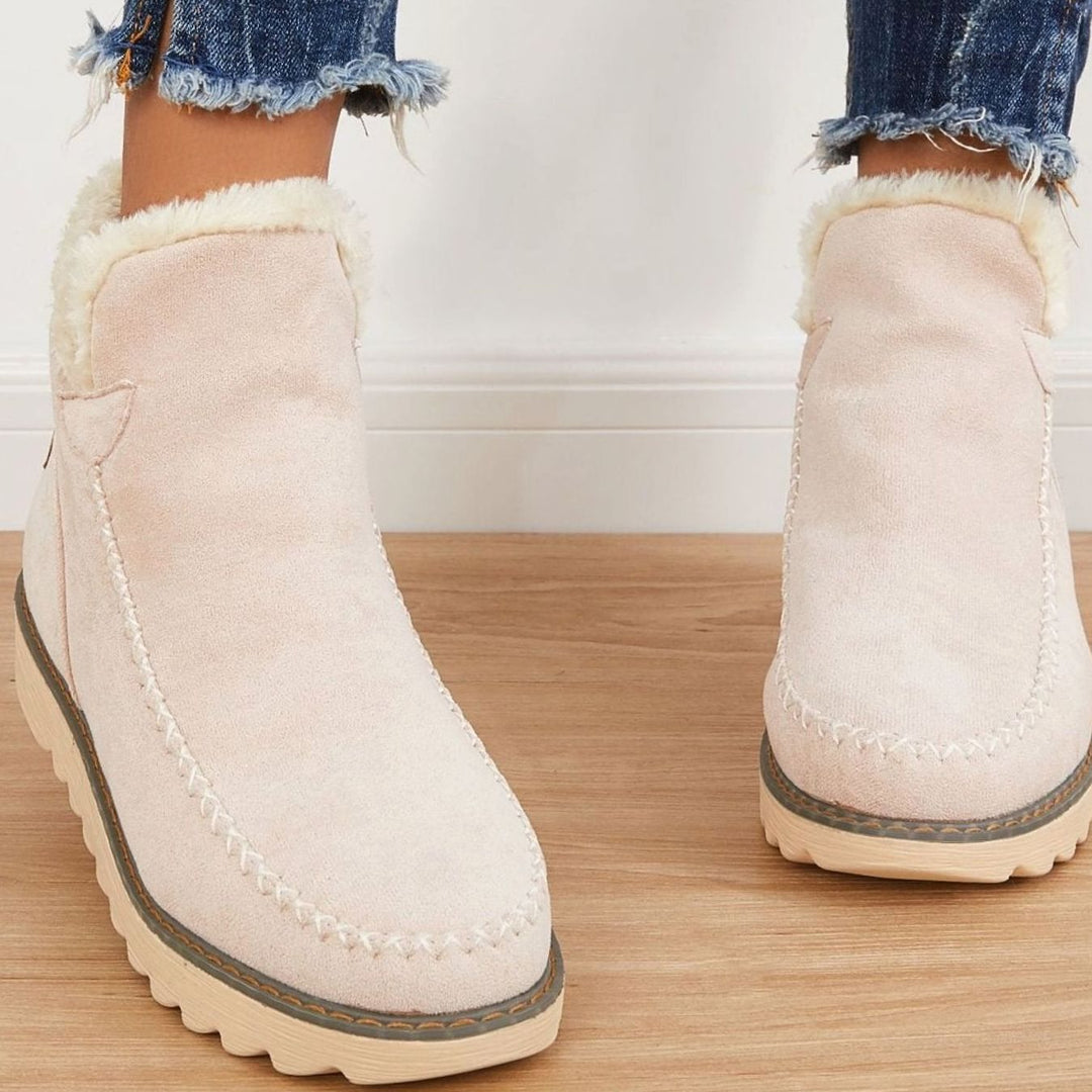 Women's Faux-Suede Fleece-Lined Ankle Snow Boots
