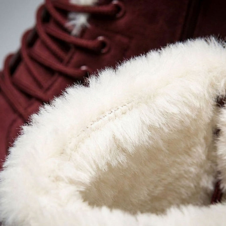 Women's Faux-Suede Fleece-Lined Lace-Up Winter Ankle Boots