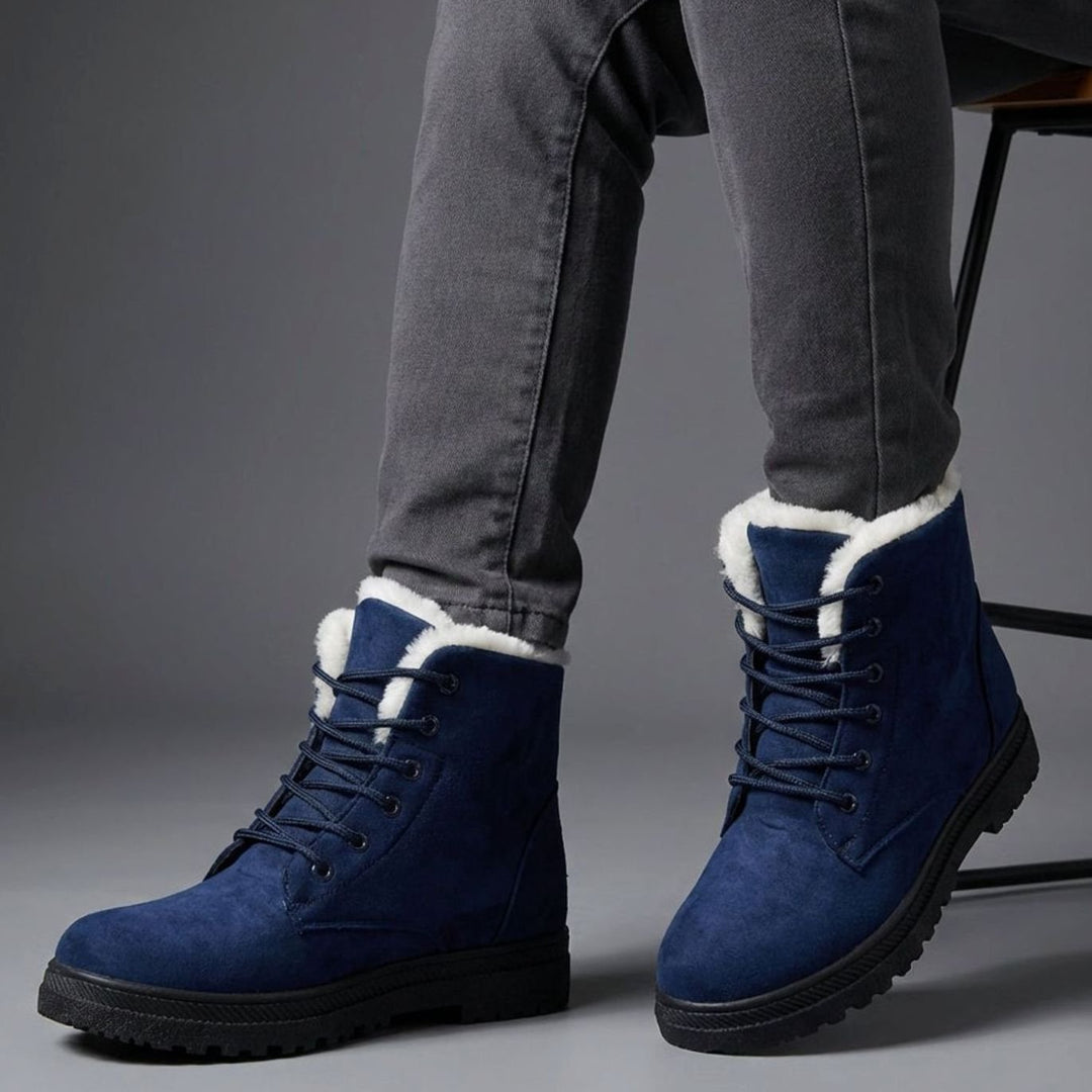 Women's Faux-Suede Fleece-Lined Lace-Up Winter Ankle Boots