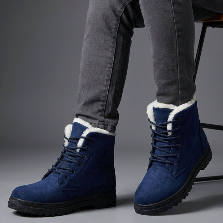 Women's Faux-Suede Fleece-Lined Lace-Up Winter Ankle Boots