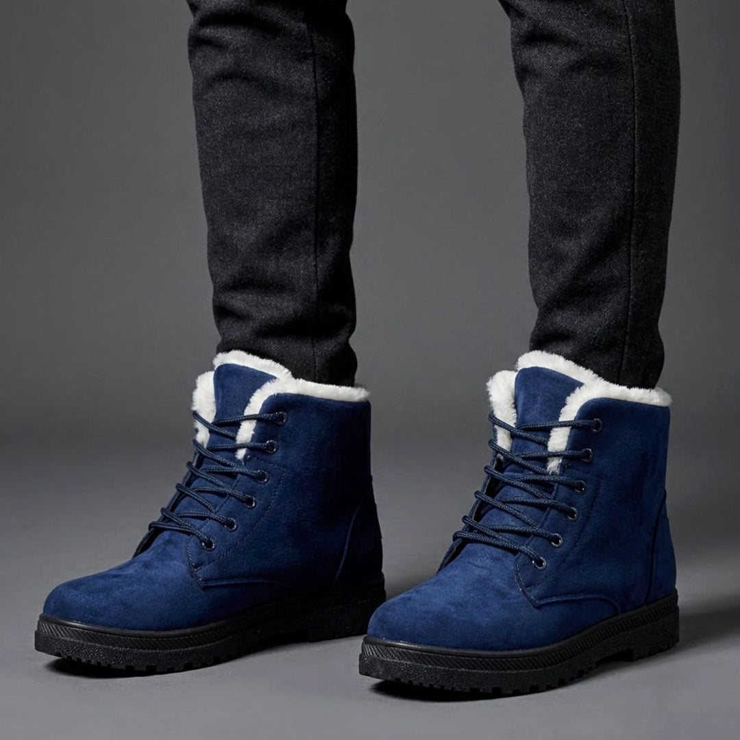 Women's Faux-Suede Fleece-Lined Lace-Up Winter Ankle Boots