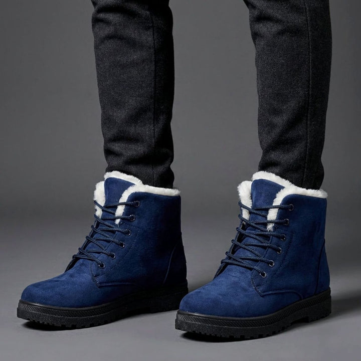Women's Faux-Suede Fleece-Lined Lace-Up Winter Ankle Boots