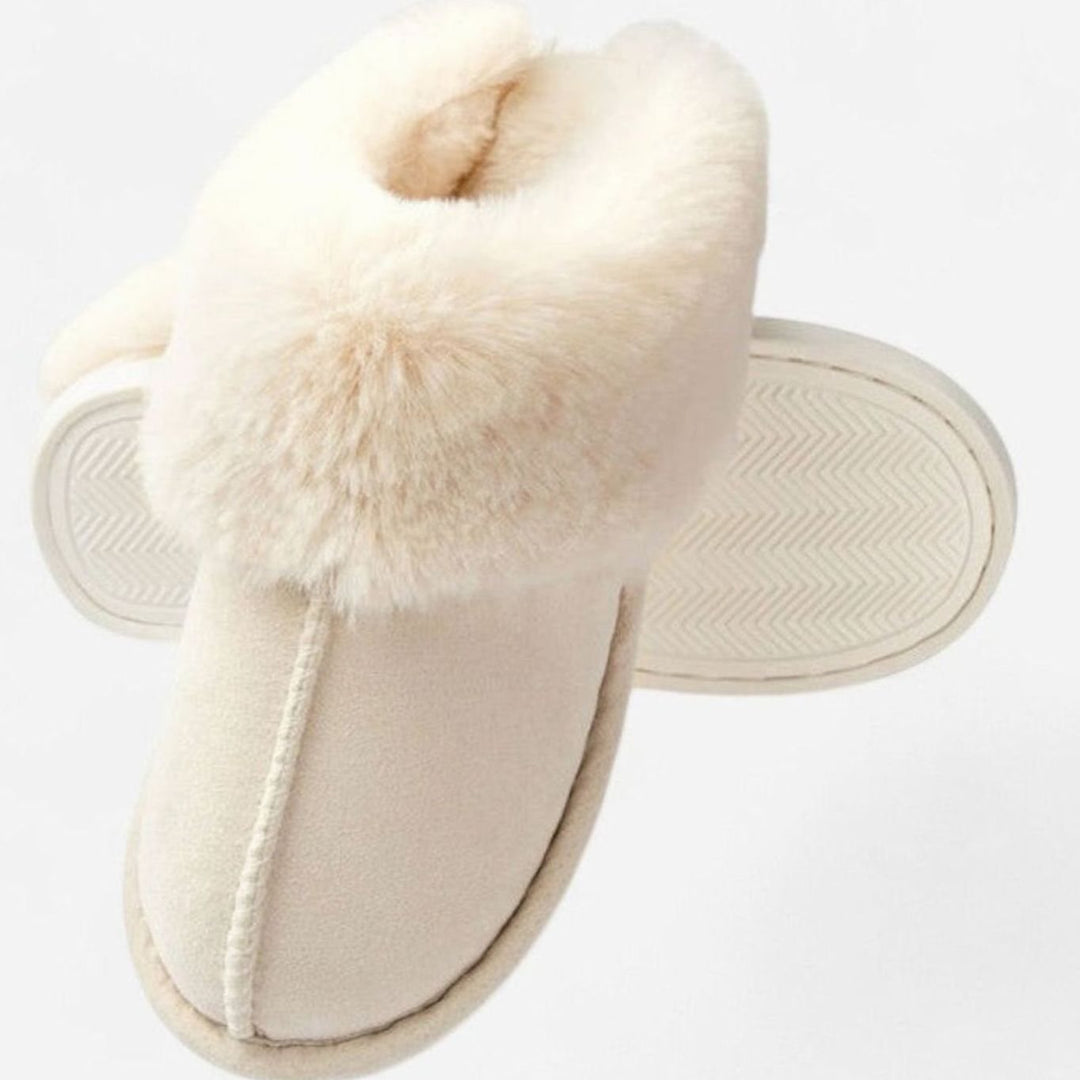 Women's Faux-Suede Fluffy Slip-On Mule Slippers