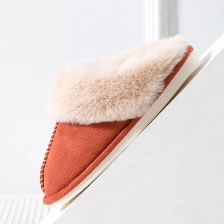 Women's Faux-Suede Fluffy Slip-On Mule Slippers