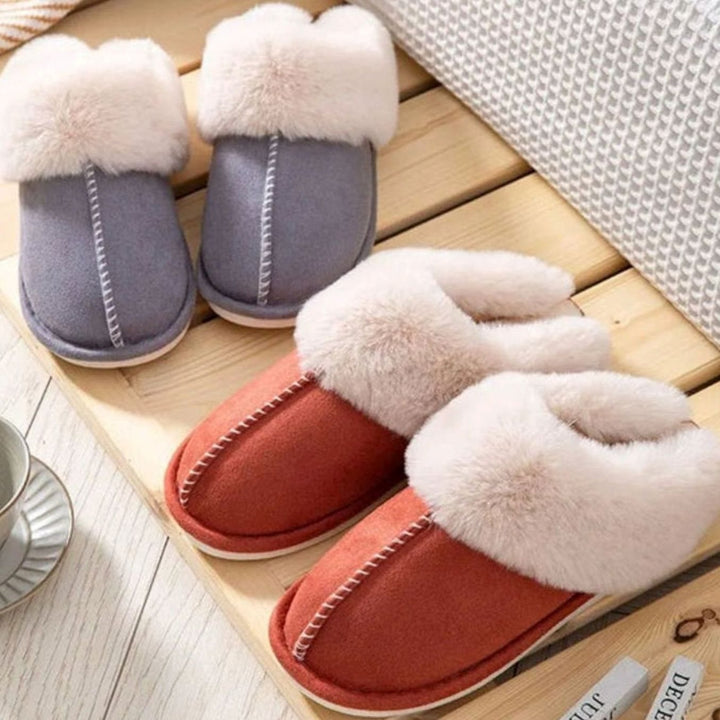 Women's Faux-Suede Fluffy Slip-On Mule Slippers
