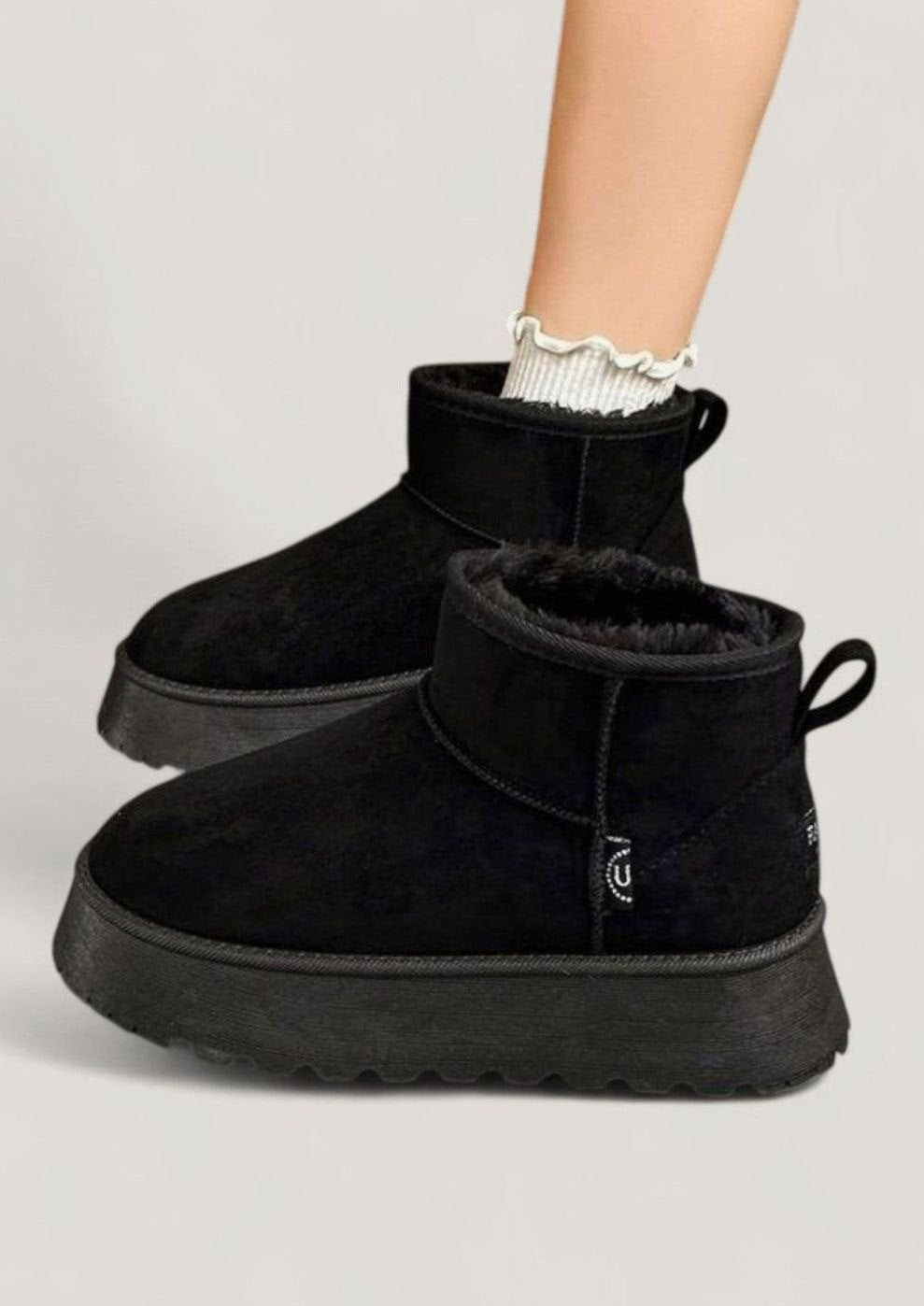 Women's Faux-Suede Platform Soft Winter Ankle Boots
