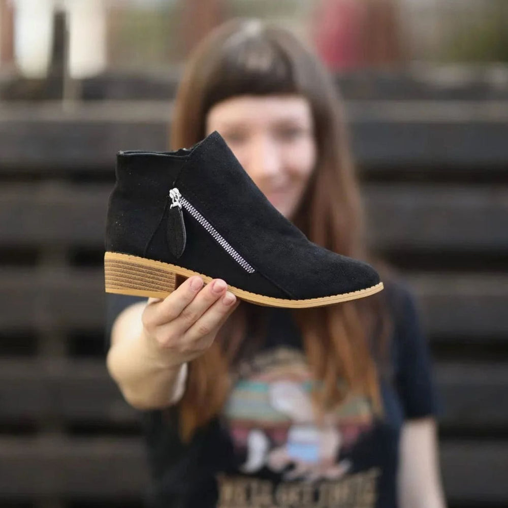 Women's Faux-Suede Side-Zip Tassel Ankle Boots