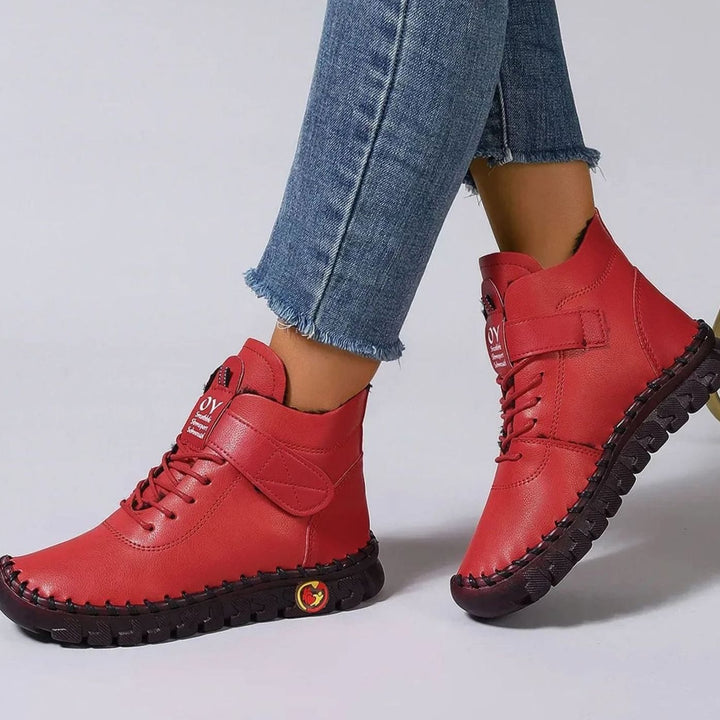 Women's Fleece-Lined Orthopedic Lace-Up Ankle Boots