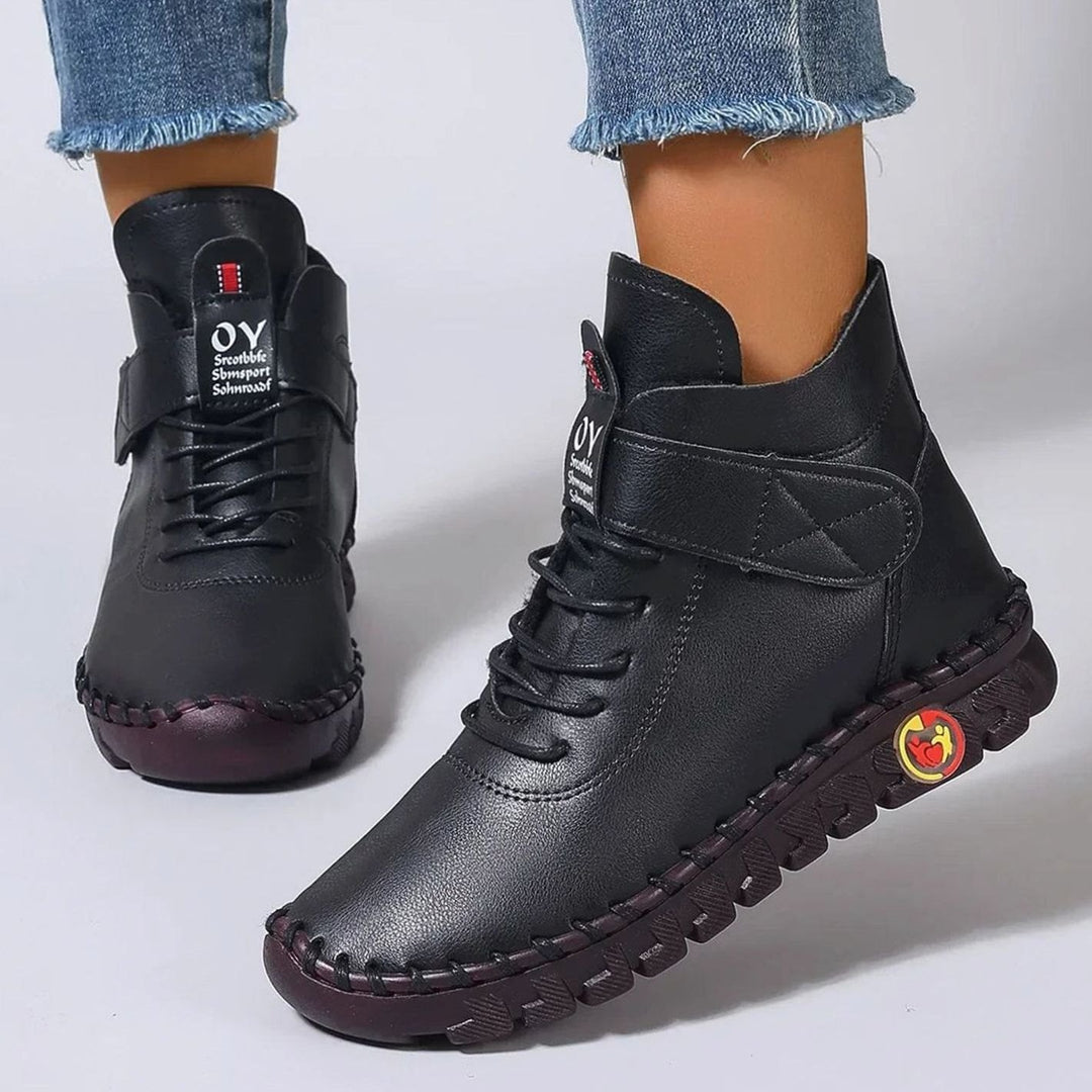 Women's Fleece-Lined Orthopedic Lace-Up Ankle Boots