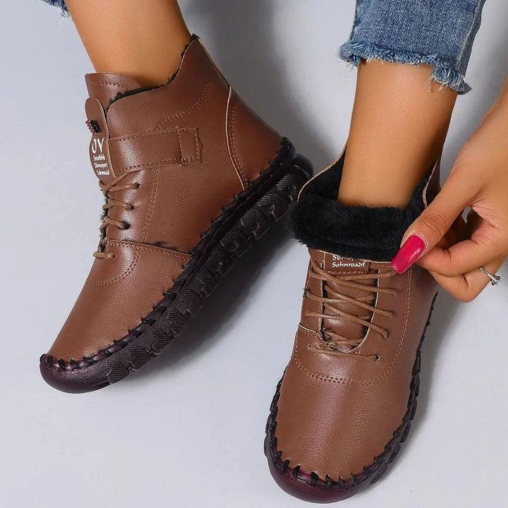 Women's Fleece-Lined Orthopedic Lace-Up Ankle Boots