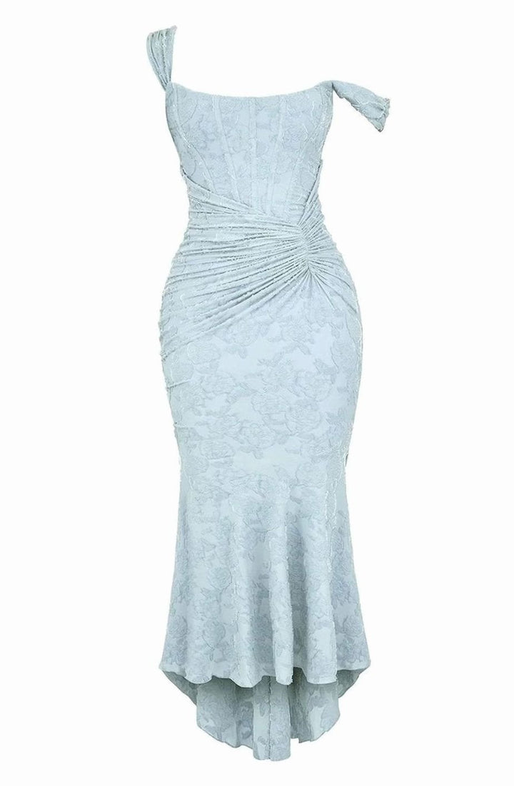 Women's Floral Jacquard Corset Mermaid Midi Party Dress