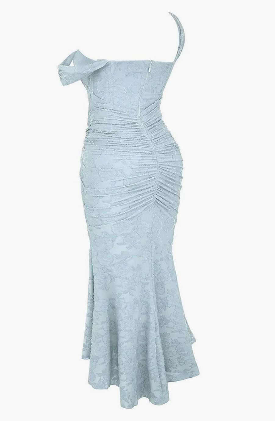 Women's Floral Jacquard Corset Mermaid Midi Party Dress, Baby Blue