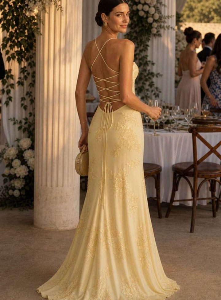 Women's Floral Lace Corset Sweetheart Spaghetti Strap Maxi Dress