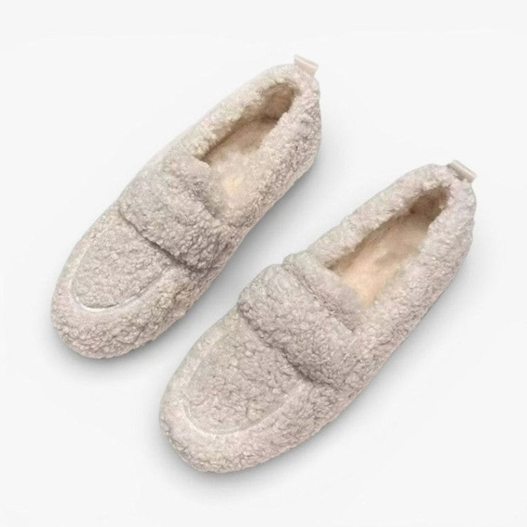 Women's Fluffy Bouclé Round Toe Penny Loafer Slippers