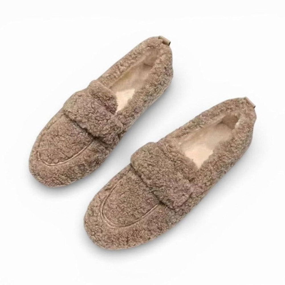Women's Fluffy Bouclé Round Toe Penny Loafer Slippers